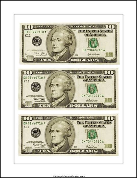 Free Realistic Printable Money Front And Back Real Size The Simple