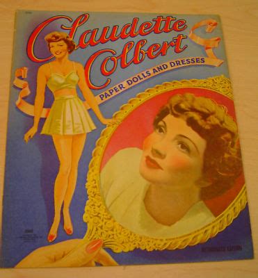 Claudette Colbert Paper Doll Cut Out Book Vintage Antique Price