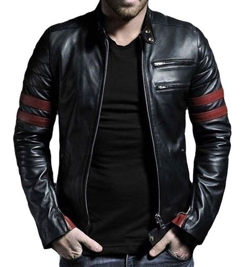 Chaqueta Cuero Wolverine Tonalidad Negro Y Rojo En