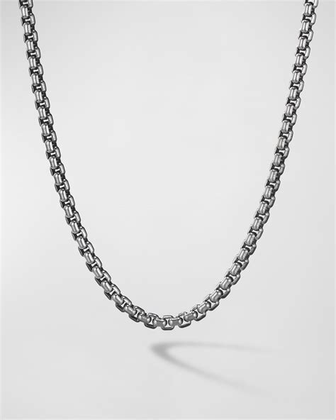 David Yurman Men S Box Chain Necklace In Darkened Stainless Steel Mm