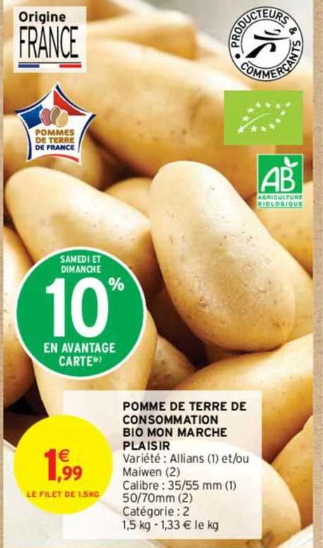 Promo Pomme De Terre De Consommation Bio Mon Marche Plaisir Chez