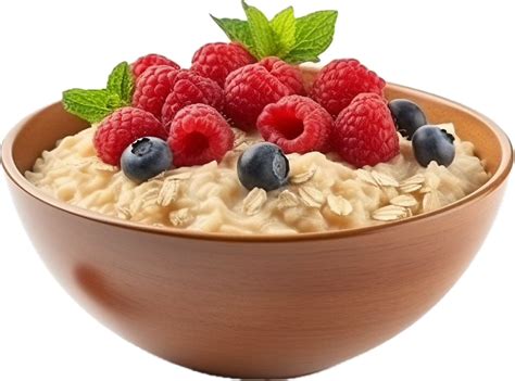 Ai Generated Bowl With Tasty Oatmeal Berries Png Png