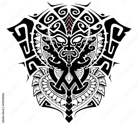 Tribal God With Alpha And Omega Symbol Vector Illustration Stock Vector