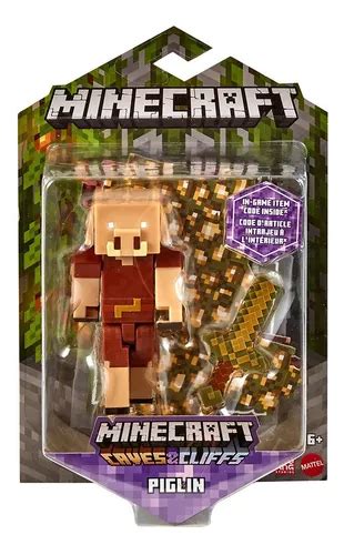 Boneco Minecraft Caves And Cliffs Piglin Acessórios Mattel Frete Grátis