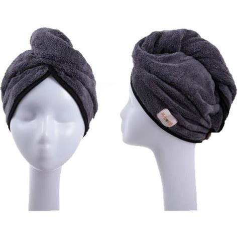 Lot De 2 Serviettes De Séchage Pour Cheveux Serviette À Cheveux En