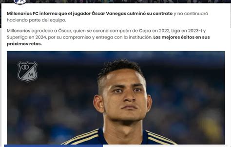 Millonarios Hace Oficial La Salida De Otro Jugador Bolavip Colombia