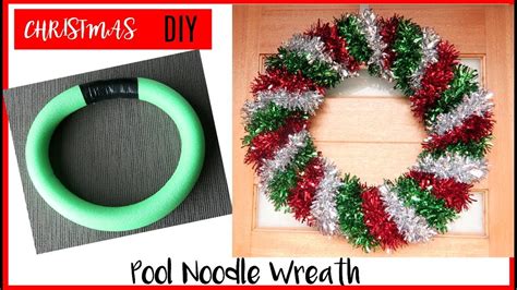 Diy Christmas Wreath Pool Noodle Christmas Wreath Hack How To Make