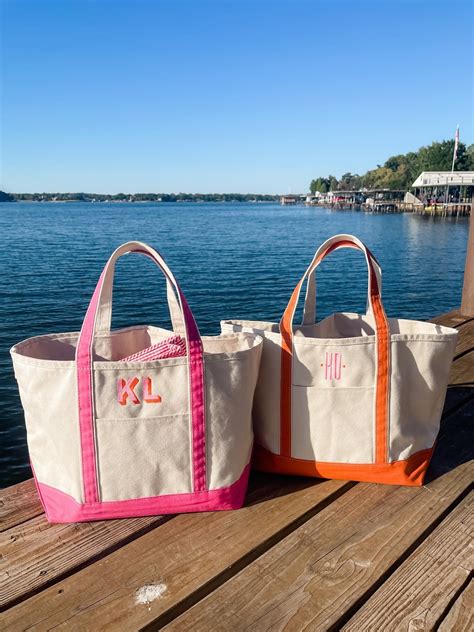 Monogrammed Canvas Boat Bags