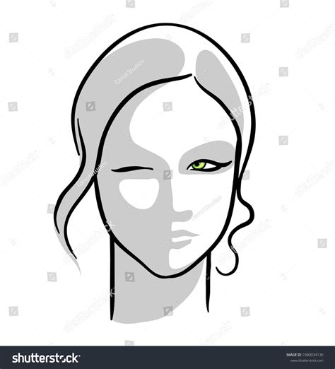 Winking Woman Hand Drawn Illustration Vector Stock Vector Royalty Free 1980034130 Shutterstock