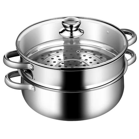 Costway 95 Qt 2 Tier Stainless Steel Steamer Pot Cookware Boiler W