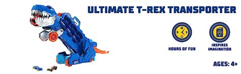 Hot Wheels T Rex Transformer Car Track Set With Race Action