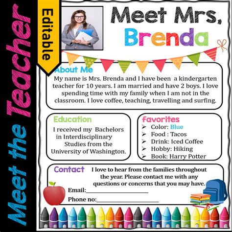 Meet The Teacher Letter Template Meet The Teacher Letter Tem