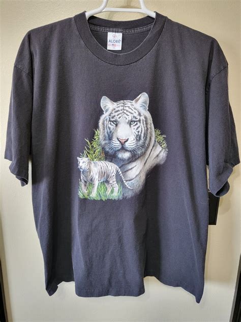 Vintage White Tiger Single Stitch Alore Shirt Black A Gem