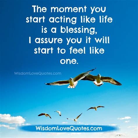 Acting Like Life Is A Blessing Wisdom Love Quotes