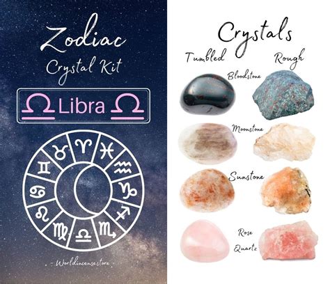 Libra Zodiac Crystal Kit 4 Birthstones In An Organza Pouch You Choose