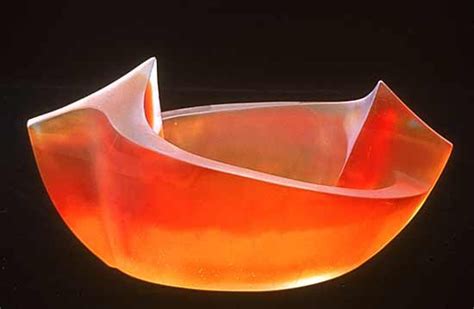 Wanganui 2 Vessel Red Orange Art Glass Vessel By Brian Russell Glass Art Orange Art Kiln