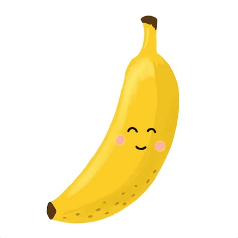 Premium Vector A Happy Banana Fruit With A Cute Kawaii Face A Funny