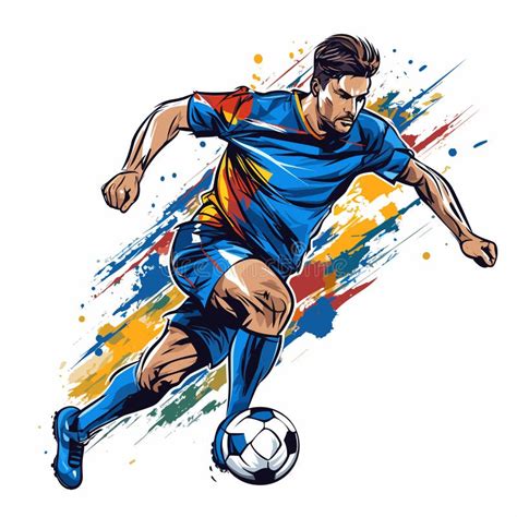 Soccer Player Hand-drawn Comic Illustration. Football Player. Vector ...