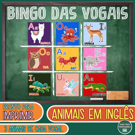 Bingo Das Vogais Ingl S Tudo Para Professores Hotmart