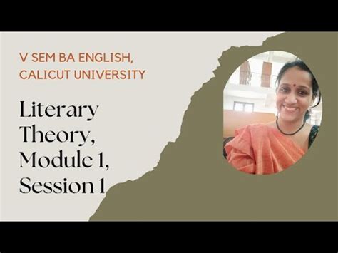 Module Literary Theory V Sem Ba English Calicut University Session