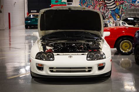 Open Hood On White Mk4 Toyota Supra BenLevy