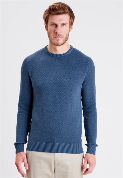 Bonobo Jeans Mit Langen Ärmeln Strickpullover Bleu Gris Blaugrau