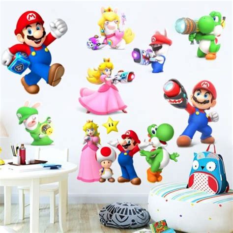 Super Mario Characters Set Wall Sticker Decal Decor Art Mural Smash