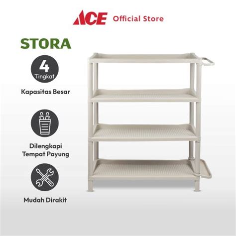 Jual Ace Stora Rak Sepatu 4 Tingkat Dengan Tempat Payung Shoe Rack