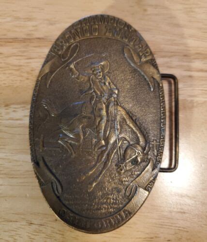 Vintage Lewis Buckles Bronze Belt Buckle Champion B Gem