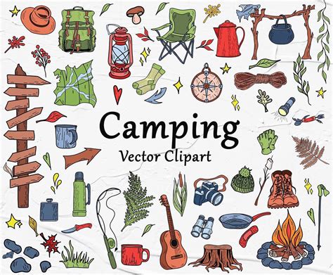 Camping Svg Clipart. Woodland Camping Clipart. Vector Wild Camping ...