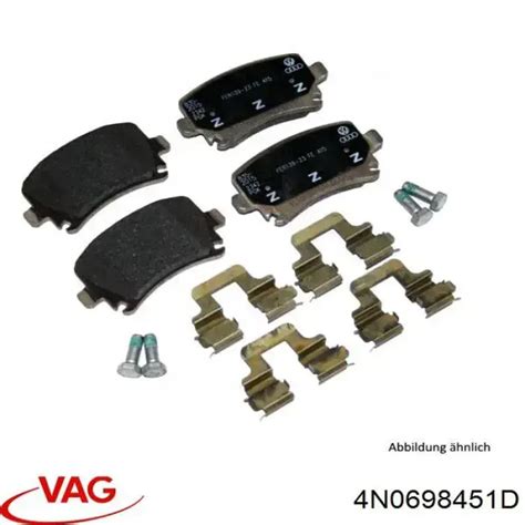8W0698451AP VAG колодки тормозные задние дисковые