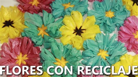 Como Hacer Flores Con Bolsas De PlÁstico Fáciles Youtube