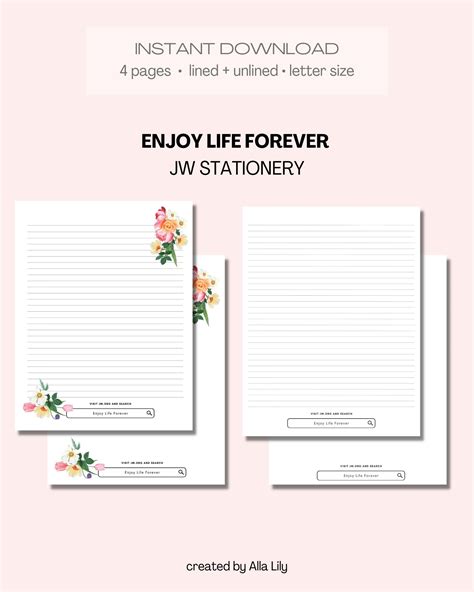 Jw Stationery Enjoy Life Forever I Shop Jw