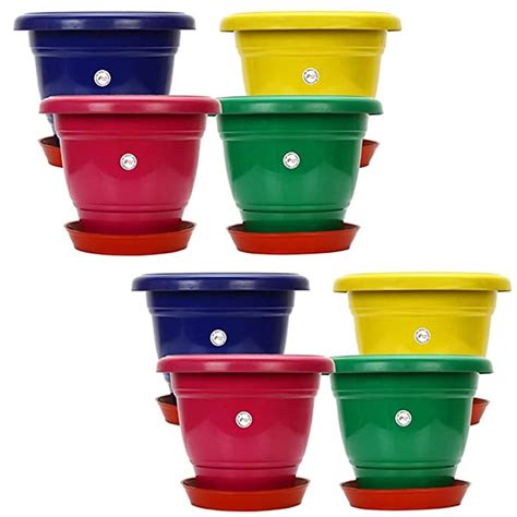 Kraft Seeds Planter Gamla With Round Plastic Plant Saucer 6 Inch