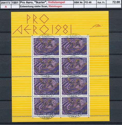 1981 Pro Aero Ikarier Kleinbogen Vollstempel Kaufen Auf Ricardo