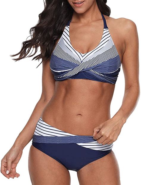 Amazon Zando Womens Swimsuits Halter Push Up Bikini Top With