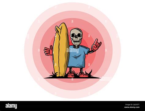 Skull Surfing Illustration Hi Res Stock Photography And Images Alamy