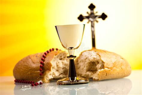 Christian Holy Communion Bright Background Saturated Concept Stock