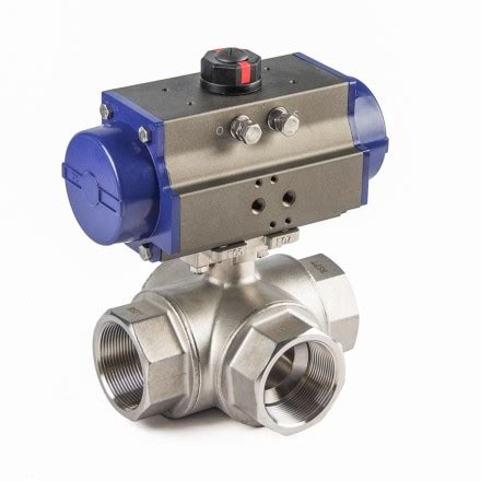 Pneumatic 3-Way Thread Ball Valves - Buy Pneumatic 3-Way Thread Ball ...