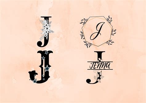 J Monogram Svg Initial J Svg Letter J Svg Bundle Split J Etsy