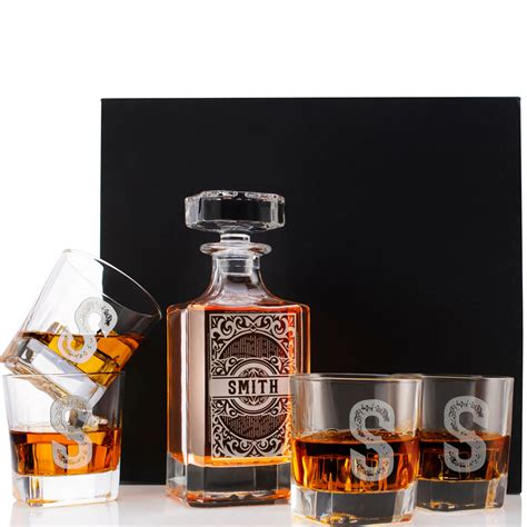 Whiskey Decanter Set W Logo Decanter Set Personalized Wedding Etsy