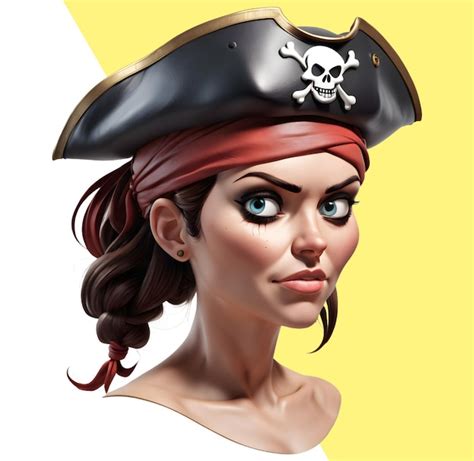 Premium Psd D Pirate Woman Character