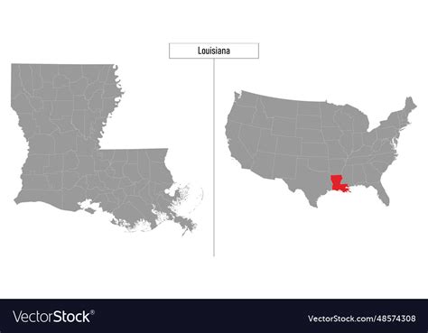 Map Of Louisiana State United States Royalty Free Vector