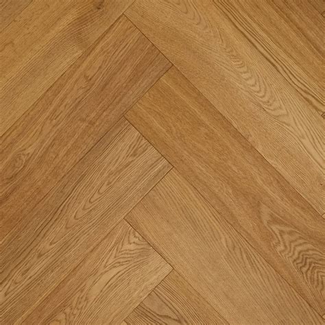 Brushed Natural Oak Uv Oiled Herringbone Engineered Parquet Block