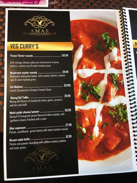 Online Menu Of Amar Indian Cuisine Banquet Restaurant Fairfield