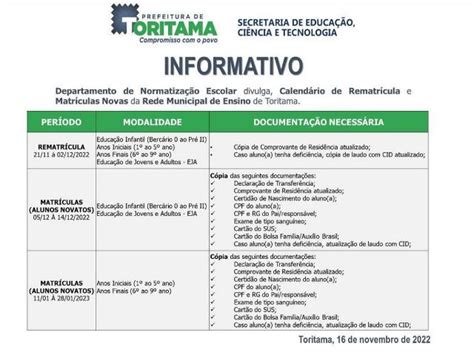 Prefeitura De Toritama Inicia Matr Culas Escolares Na Rede Municipal De