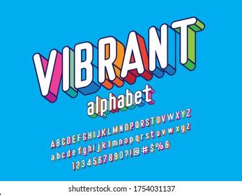 Colorful Stylized Alphabet Design Uppercase Lowercase Stock Vector