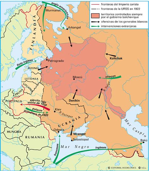 Clasehistorias Mapa Sobre La Guerra Civil Rusa