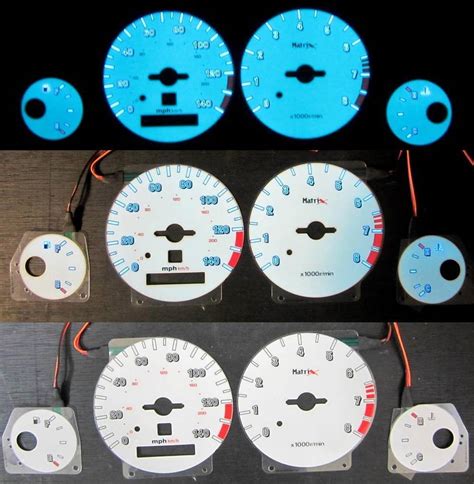 Indiglo Reverse White Face Glow Gauges Gauge Kit Fits 1998 2003