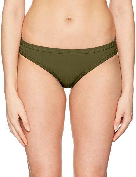 Seafolly Women 27s Inka Rib Hipster Bikini Bottom Swimsuit Dark Olive 8